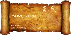 Ratkay Vilma névjegykártya
